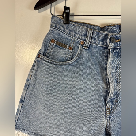 Calvin Klein Shorts VTG 90s Light Blue Wash Classic Fit Button Fly Made USA 7 - Picture 5 of 12